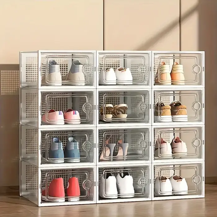 Boîtes à chaussures transparentes empilables