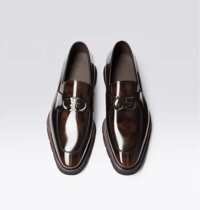 Chaussures en Cuir à Semelles Épaisses pour Homme