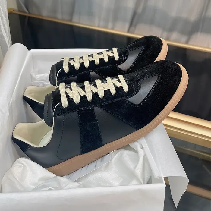 Sneakers rétro GAT, fabriquées à la main en cuir véritable, baskets de l'armée allemande, chaussures