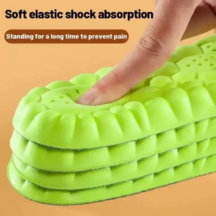 Semelles de sport 4D super douces, absorption des chocs, soutien de la voûte plantaire, coussinets orthopédiques pour la course et le basketball