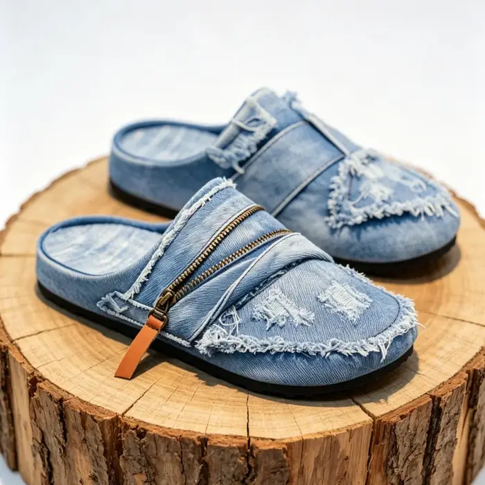 Chaussures décontractées tendance pour hommes été 2026 en toile denim bleue
