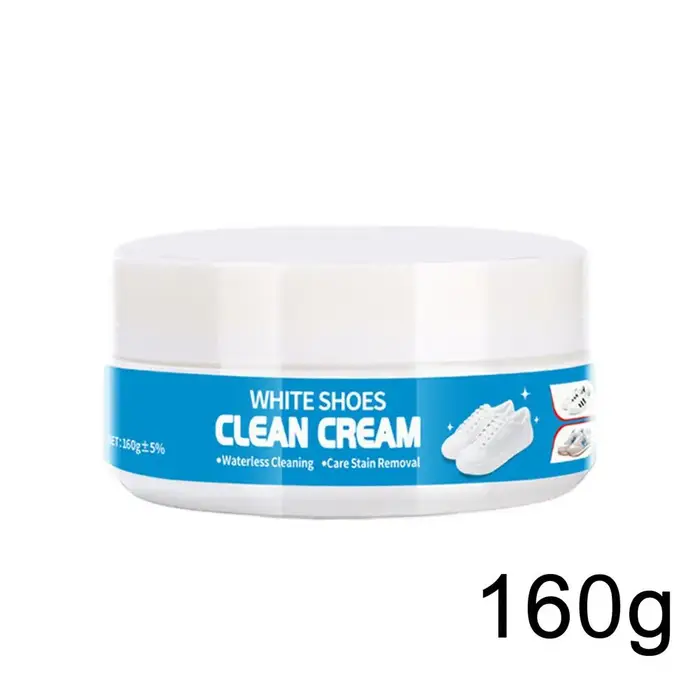 Crème nettoyante pour chaussures blanches, 160g, avec éponge, détachant, traitement nettoyant, sans 