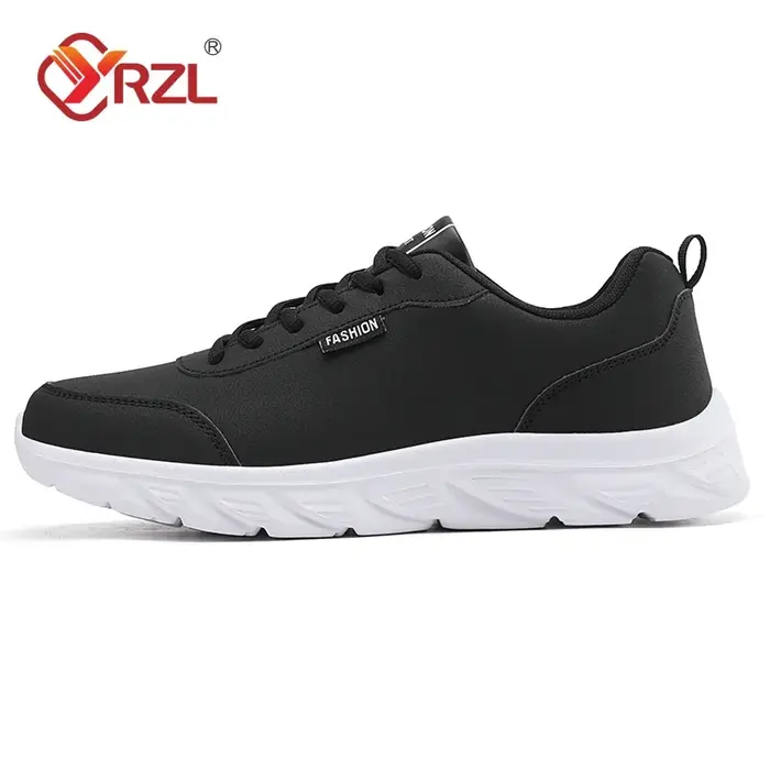 YRZL chaussures de course pour hommes en cuir artificiel imperméable léger antidérapant confortable baskets de Sport