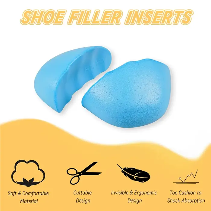 Deux paires de rembourrages pour chaussures trop grandes, inserts pour réduire la taille des chaussures, coussinets de remplissage pour les chaussures amples