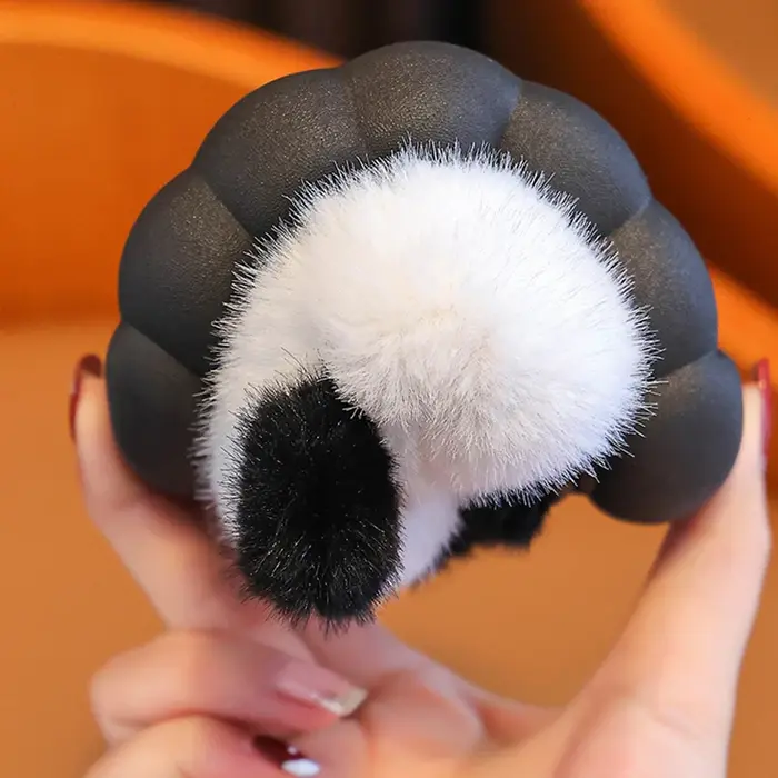 Pantoufles d'hiver en fourrure de Panda de dessin animé pour enfants