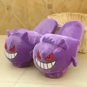 Chaussons Pok Gengar – Nouveau design amusant avec langue dégagée, semelle souple, mignons, conforta
