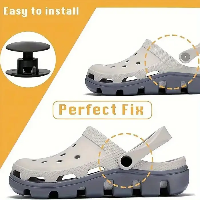 100 pièces de rivets de chaussures en plastique-accessoire de réparation rapide pour sabots en mousse et chaussures à enfiler-boutons de fixation durables-noir
