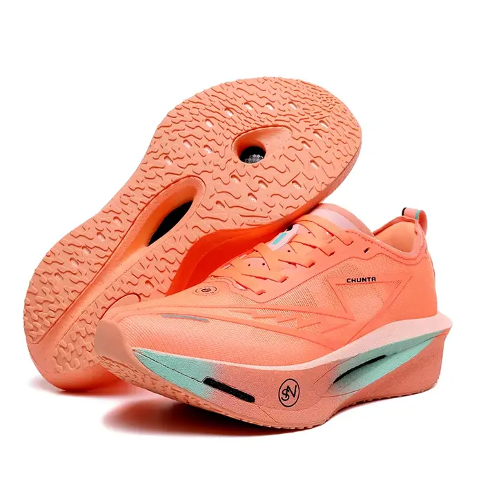 Chaussures de course pour hommes, semelle en carbone, spécialité marathon, respirantes, légères, con