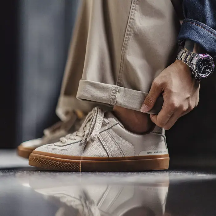 Maden chaussures d'entraînement décontractées en cuir pleine fleur pour hommes polyvalentes conforta