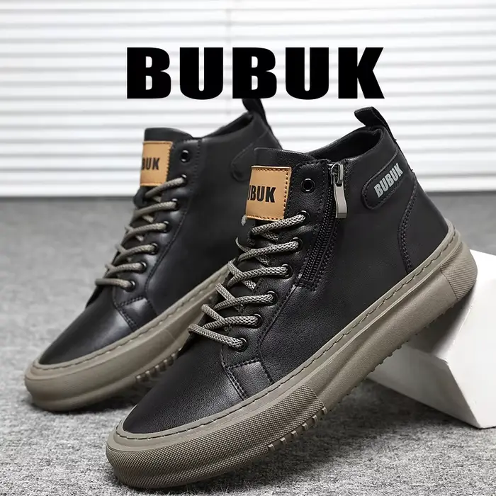 Bubuk Chaussures d'extérieur pour hommes, bottines mi-hautes tendance et confortables, adaptées à la randonnée et à l'alpinisme, chaussures pour hommes pour le style décontracté et le travail