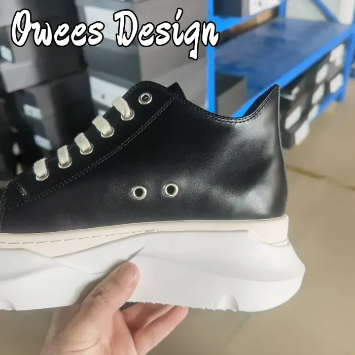 Marque décontracté femmes en cuir véritable chaussures basses plate-forme hommes à lacets chaussure