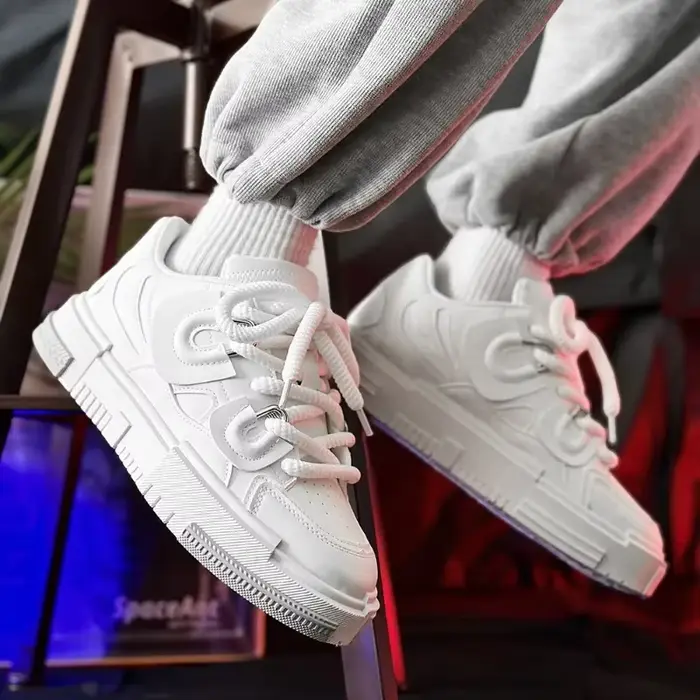 Campus jeunesse étudiant petites chaussures blanches printemps offre spéciale confort plate-forme hommes baskets mâle conseil chaussures tendance Wlaking chaussures