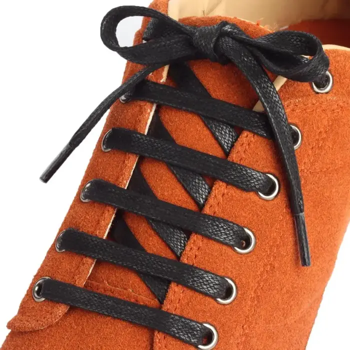 Lacets Lumineux Plats Cirés en Cuir Imperméable, Chaussures Décontractées, Bottes Unisexes, Longueur