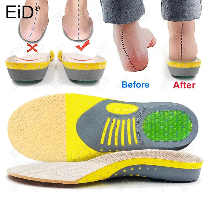 Semelles orthopédiques en gel de qualité supérieure unisexe, pied plat 4WD, semelle de santé pour ch