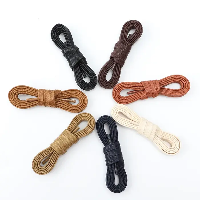 Lacets Lumineux Plats Imperméables en Cuir Ciré, Accessoires Décontractés pour Bottes Unisexes, Long