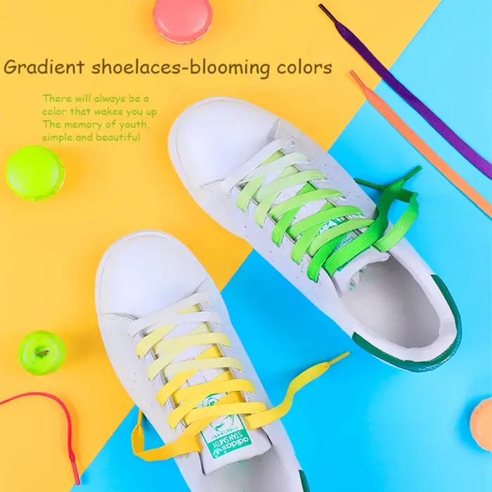 Lacets lumineux dégradés pour baskets, Lacets décontractés pour hommes et femmes, Adultes et enfants