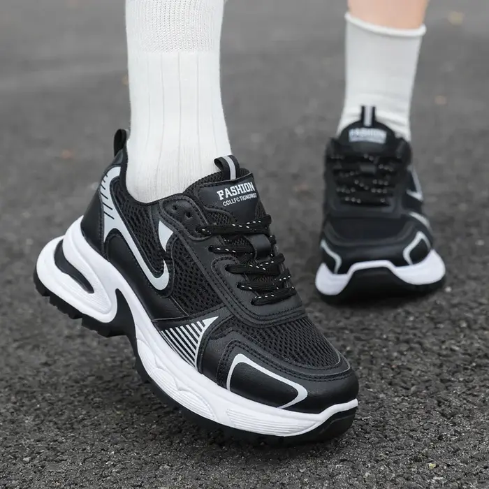 Chaussures de sport respirantes pour femmes – Offre spéciale de la saison – Baskets décontractées style « Dad Shoes » confortables à semelle épaisse – Collection transfrontalière été-automne