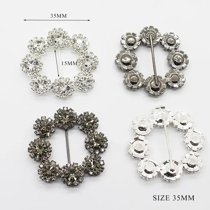 Boucles brillantes en strass pour chaussures