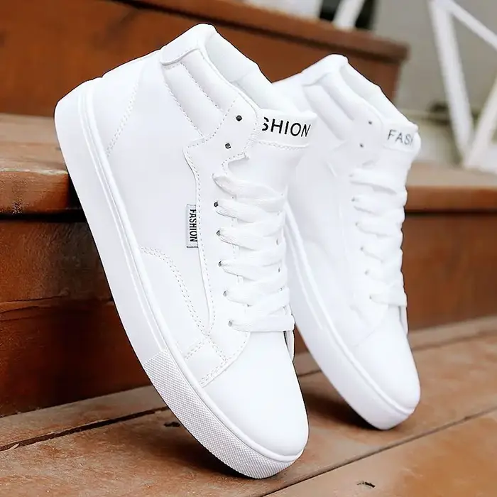 Baskets blanches en Faux cuir pour hommes