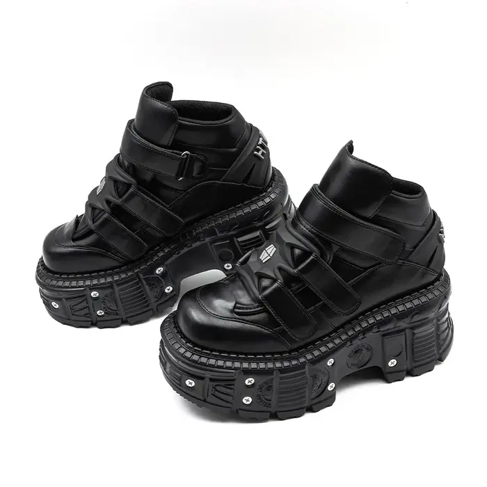 2026 nouveau Style Punk femmes chaussures gothique cheville Rock bottes à lacets talon hauteur 9CM p