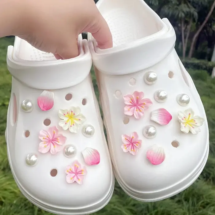 Breloques de chaussures tendance pour sabots à motifs créatifs (branches et fleurs), accessoires de