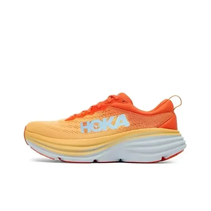 Hoka Bondi 8 Chaussures de course légères pour hommes et femmes, baskets respirantes avec amorti en tissu, baskets d'extérieur.