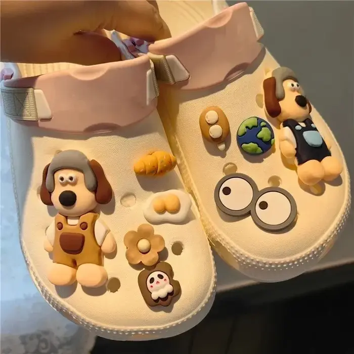 Ensemble de breloques pour chaussures à trous, bricolage, dessin animé mignon, fait à la main, décorations de chaussures de jardin de qualité, cadeau pour filles