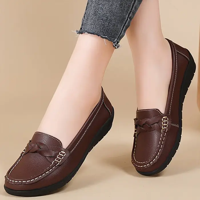Mocassins Plats en Cuir pour Femme