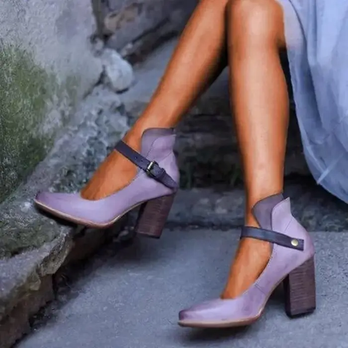 Nouvelles Chaussures à Talons Hauts pour Femmes, Style Rétro d'Été, Mode Européenne et Américaine, p