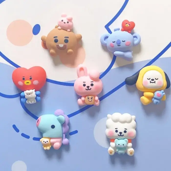 BT21 koya chimmy shakey – Nouveaux accessoires créatifs 3D pour chaussures, fleurs décoratives détac