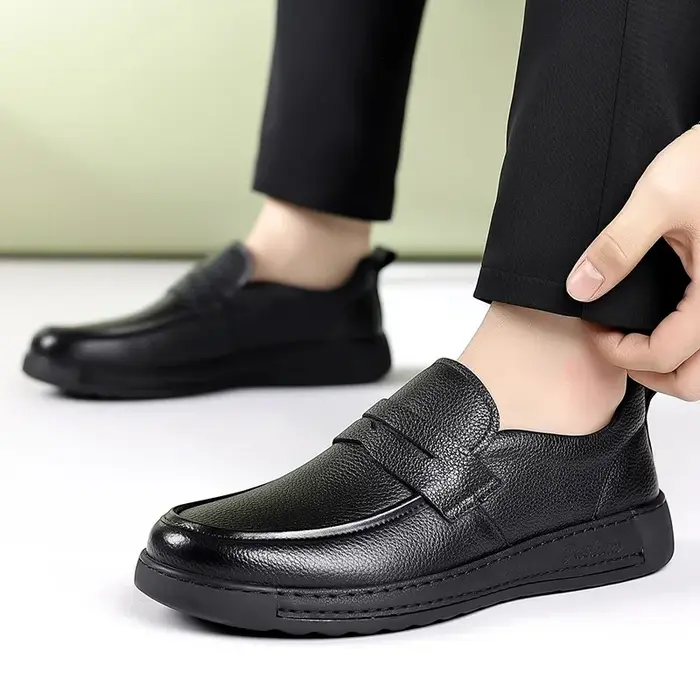 Mocassins en cuir véritable pour hommes