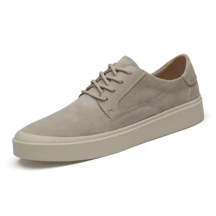 Baskets décontractées en cuir suédé beige pour hommes