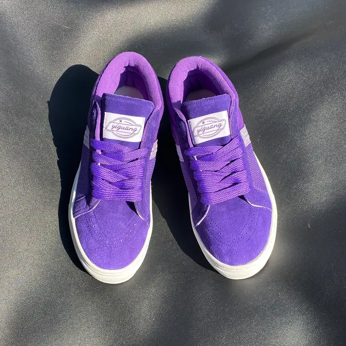 Baskets mi-hautes violettes automne-hiver pour le quotidien