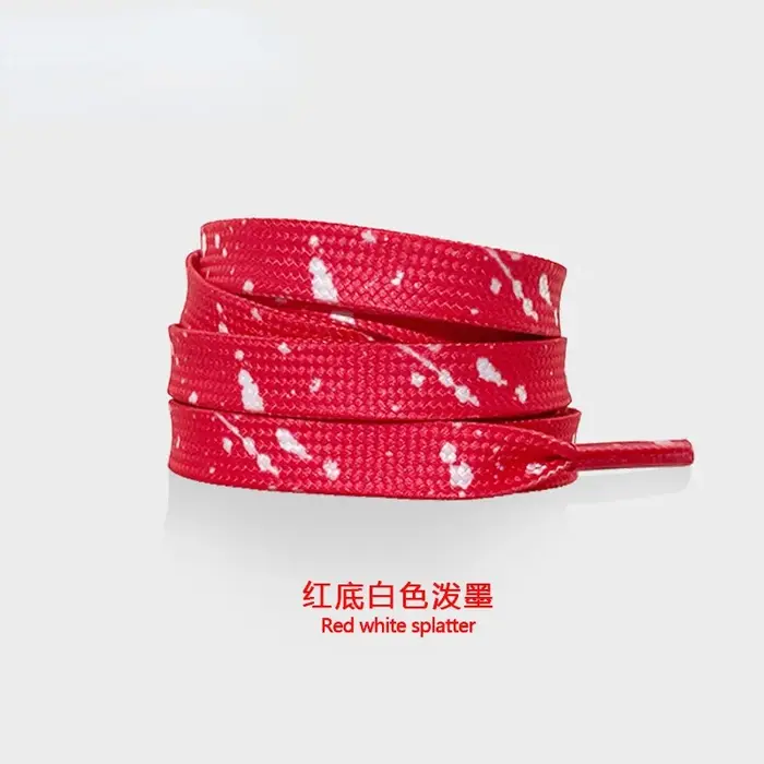 Lacets de lacets à éclaboussures d'encre pour Sneaker Flat Doring Printing Lacets de chaussures de basket-ball peints
