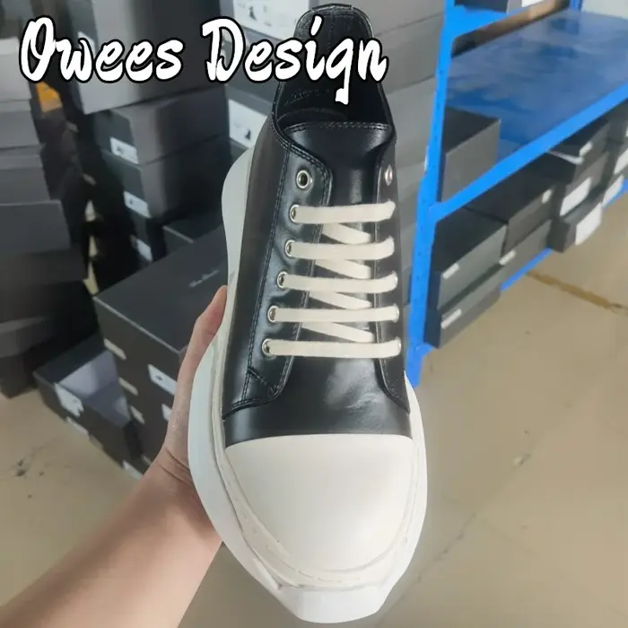 Marque décontracté femmes en cuir véritable chaussures basses plate-forme hommes à lacets chaussure