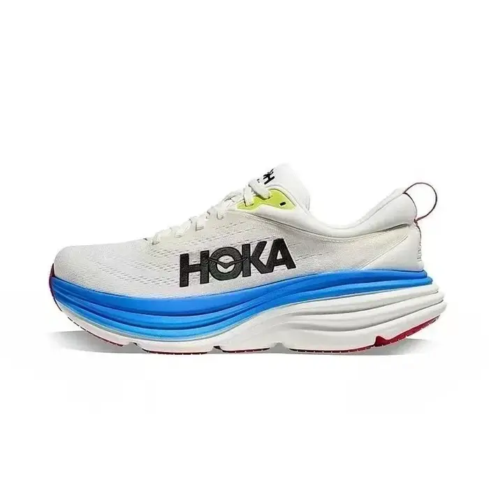 Hoka Bondi 8 Chaussures de course légères pour hommes et femmes, baskets respirantes avec amorti en tissu, baskets d'extérieur.