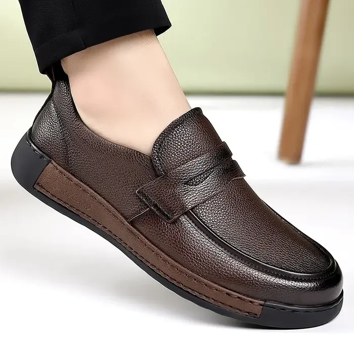 Mocassins en cuir véritable pour hommes