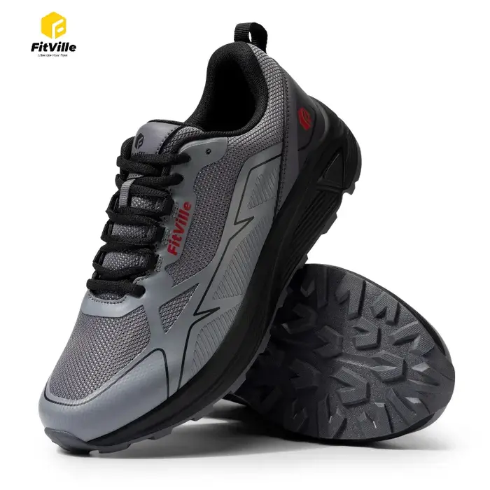 Chaussures pour hommes chaussures de course de fond antidérapantes confortables respirantes pour les personnes avec pieds gonflés avec baskets de soutien de la voûte plantaire