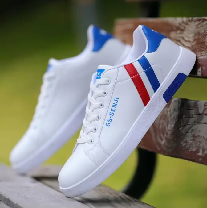 Baskets décontractées blanches confortables pour hommes, chaussures confortables pour hommes, pas ch