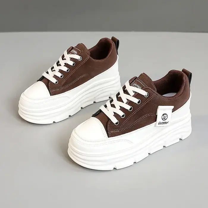 Chaussures Plates à Lacets Épais et Semelle Souple pour Femme