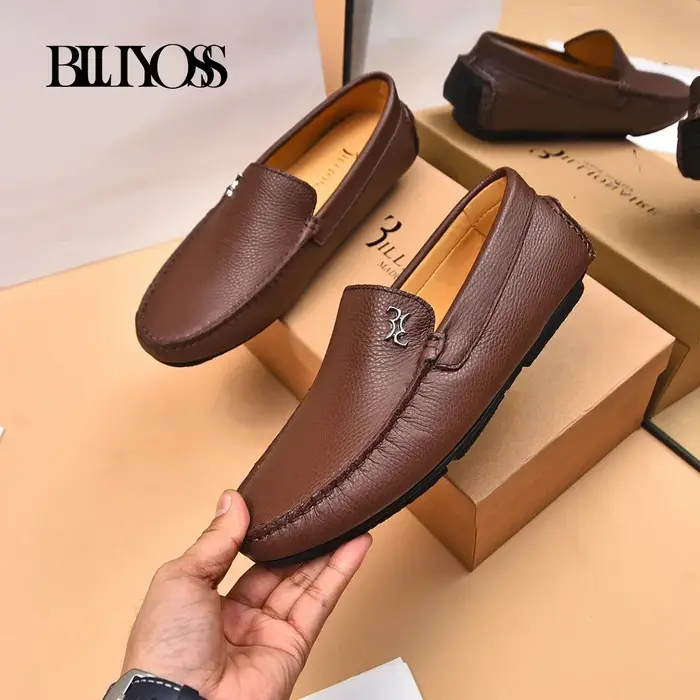 BILLIONAIRE hommes chaussures 2025 nouveau litchi à motifs cuir de veau confort de haute qualité en plein air européen grande taille 38-46 métal