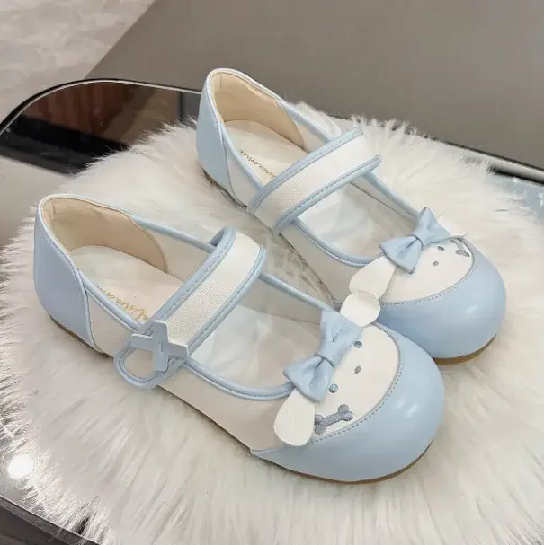Petites chaussures japonaises en cuir à semelles plates et souples, mignonnes filles Lolita, Design