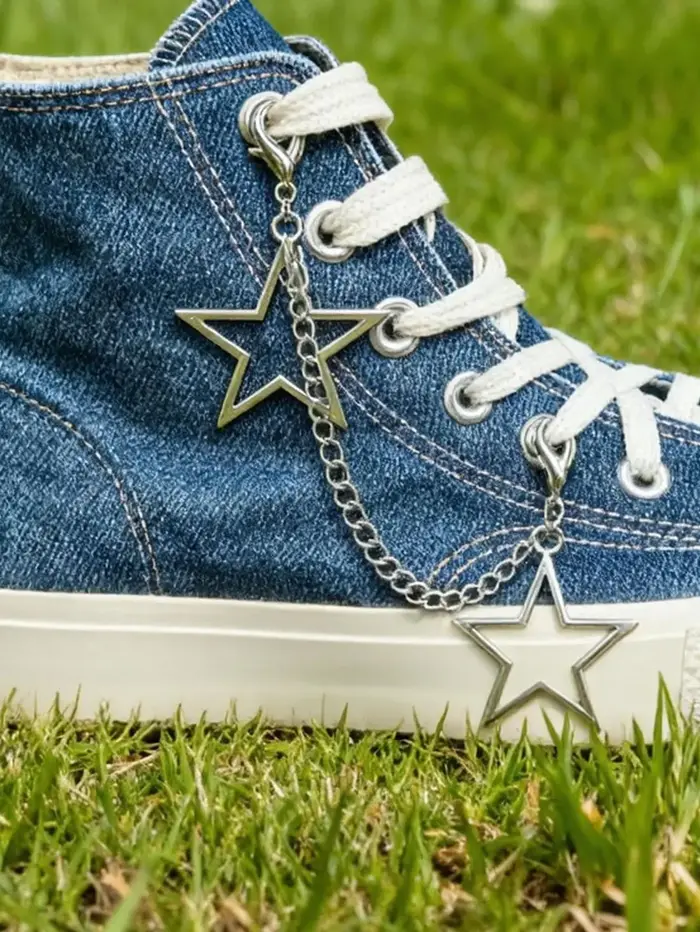 Accessoires de décoration de chaussures de style hip-hop en forme d'étoile punk grunge 2 pièces, ada