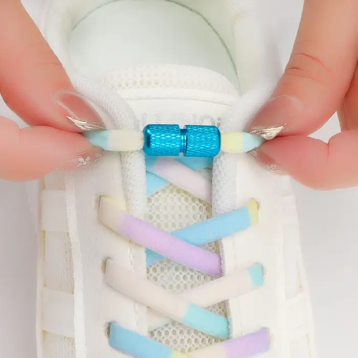 Lacets de tennis élastiques colorés pour enfants et adultes, baskets rondes arc-en-ciel, accessoires