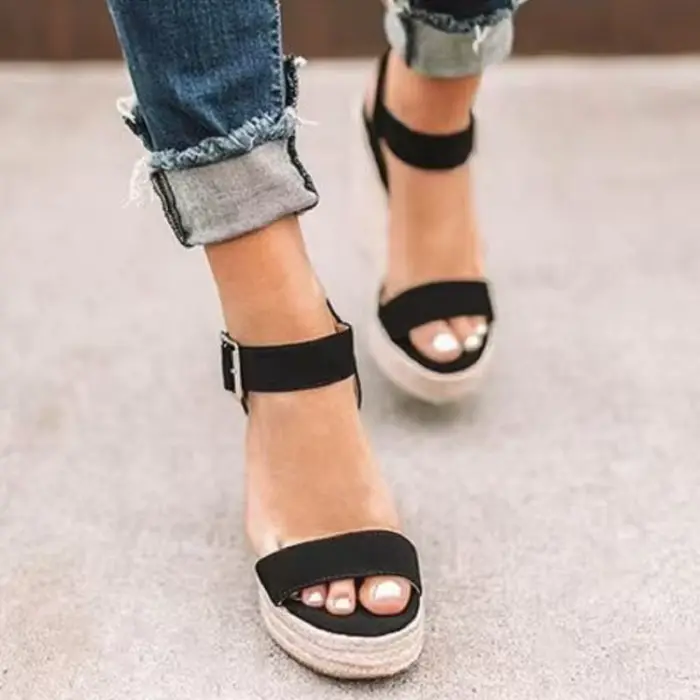 Nouvelles sandales compensées espadrilles pour femme 2026
