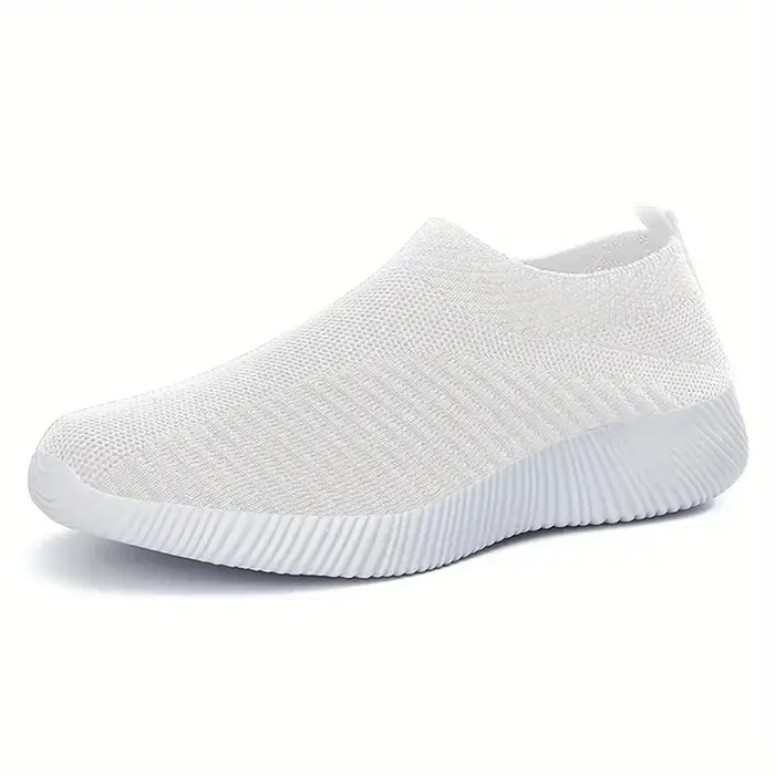 Chaussures pour femmes, légères, respirantes, en mesh, à enfiler, noires et blanches, pour le sport,