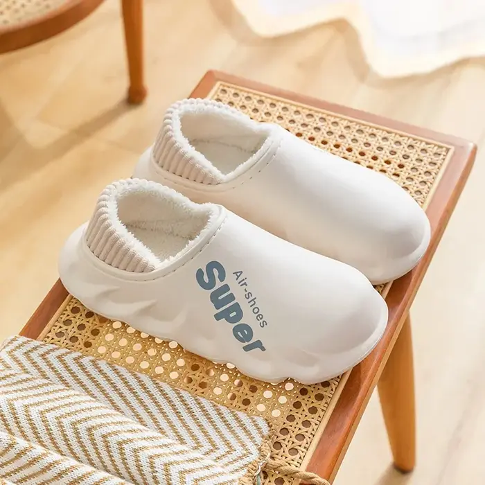 Kidmi hiver fourrure chaussures pour hommes classique extérieur imperméable moelleux pantoufles pour femmes mode peluche maison chaussure avec pantoufle rembourrée