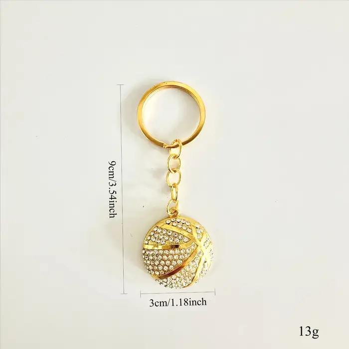 Porte-clés de basket-ball incrusté de diamants