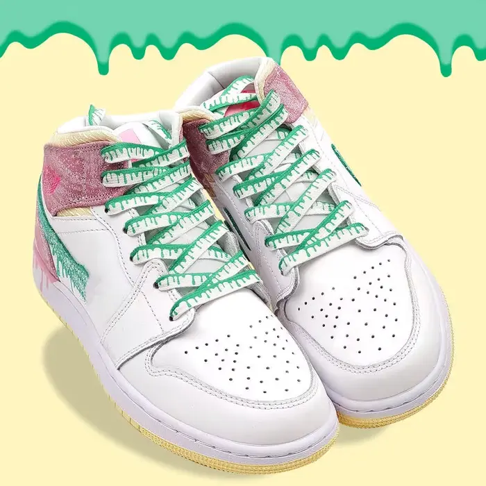 Af1 lacets de crème glacée pour baskets Mandarin canard poudre vert lacets coulant lacet coloré fleu