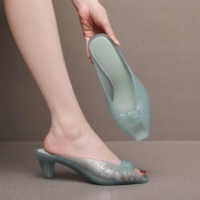 Nouvelles sandales d'été pour femmes à bout ouvert, à talons hauts pointus, polyvalentes, à talon fi